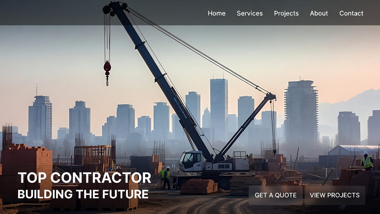 Professional contractor website design examples