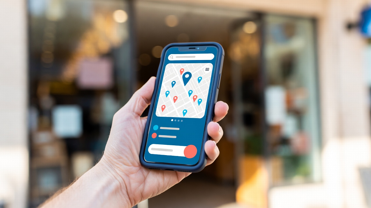 A local customer finding service businesses in Google Maps on a phone