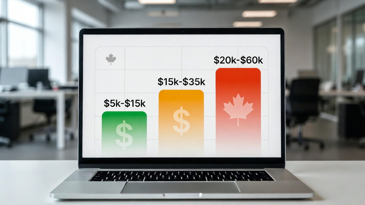 Custom website pricing breakdown for Canadian businesses