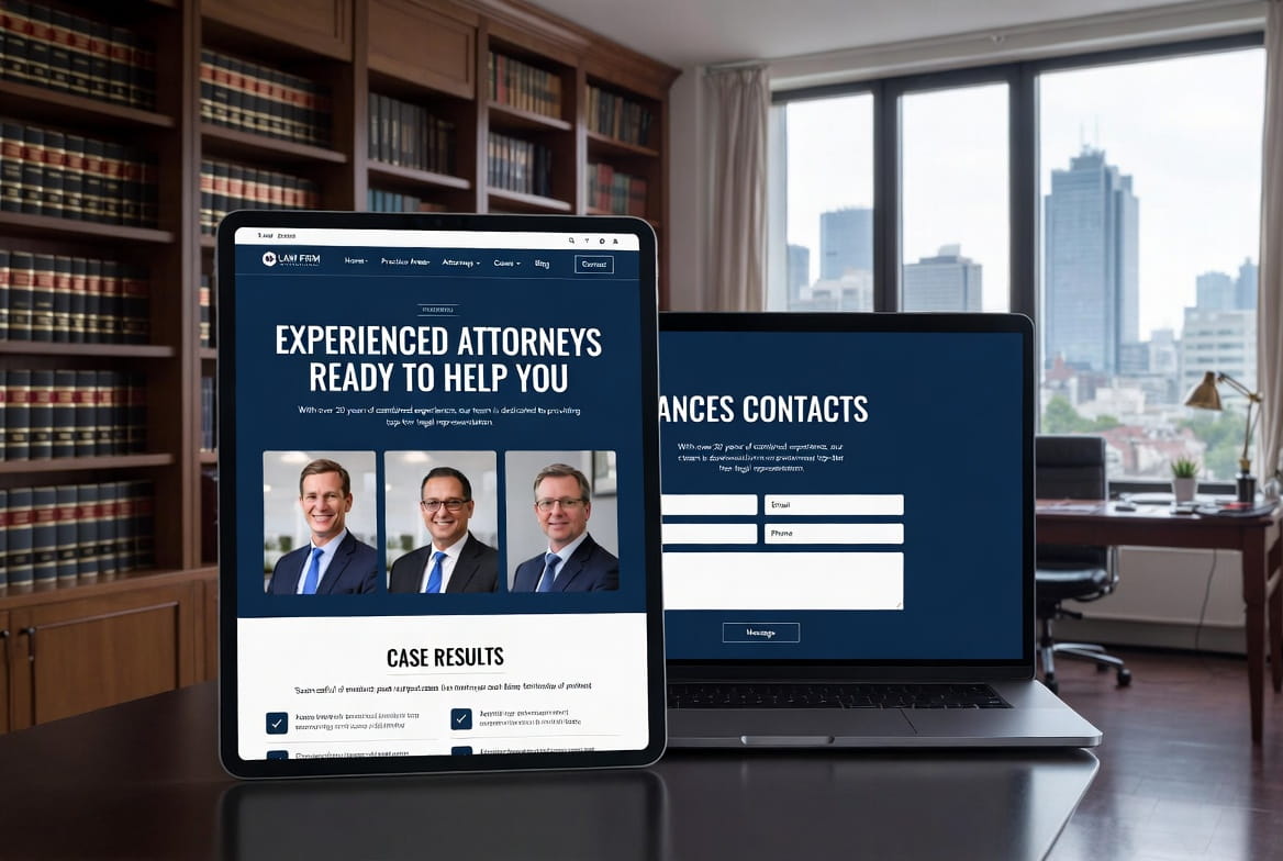 Law firm website design layout and structure